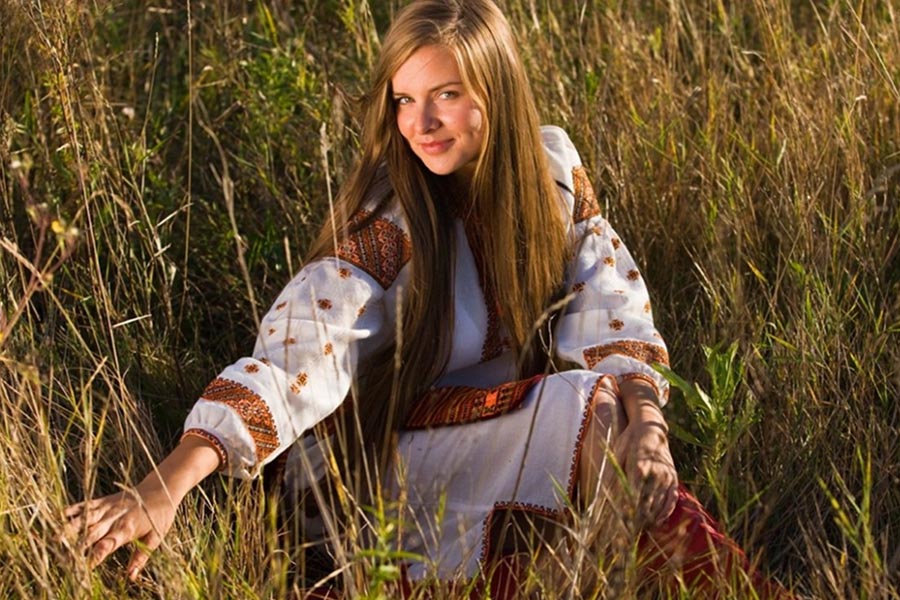 Model Women in Slavic costumes in Thimphu