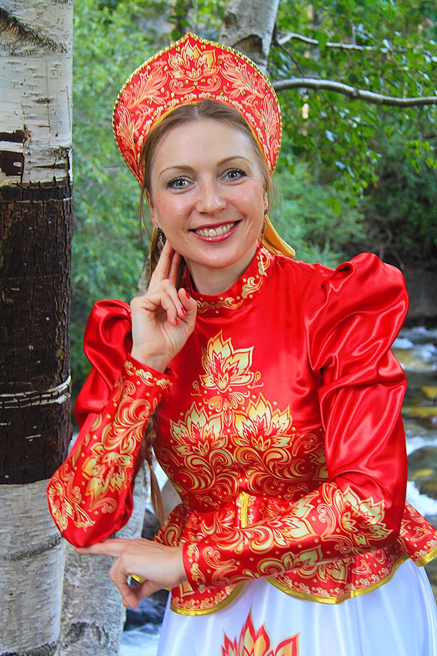 Women in Slavic costumes in Thimphu