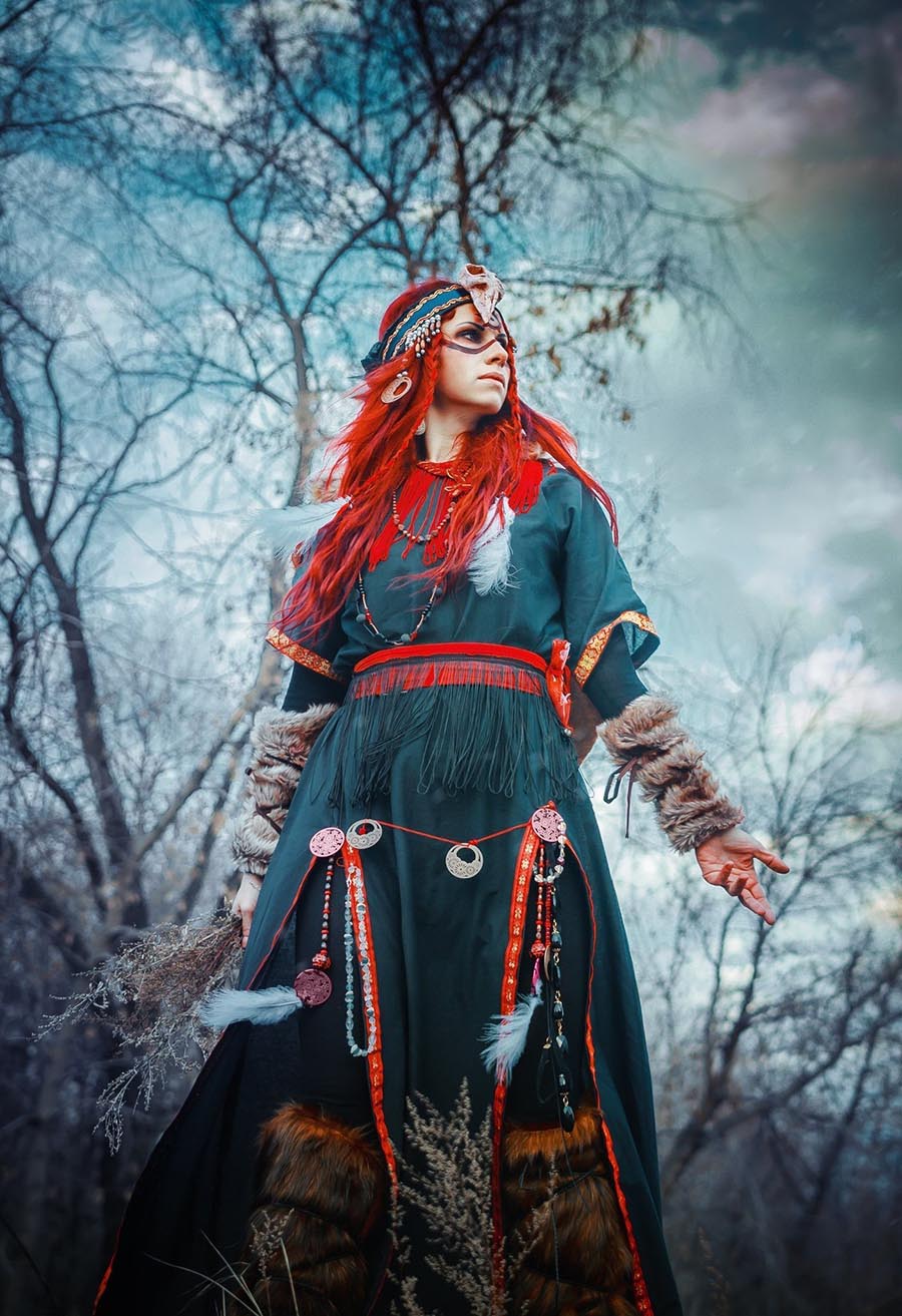 Girls in Slavic costumes underwear in Thimphu